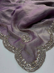 Dusty Purple Georgette Saree