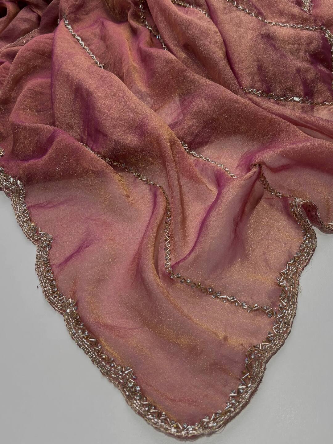 Mauve Pink Georgette Saree