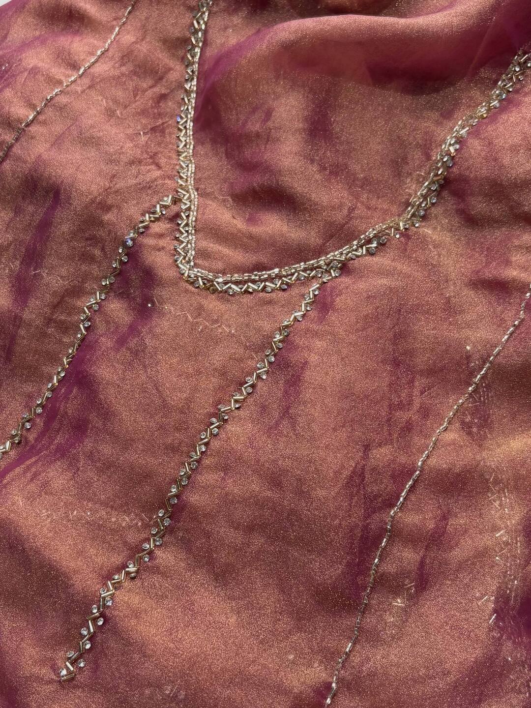 Mauve Pink Georgette Saree