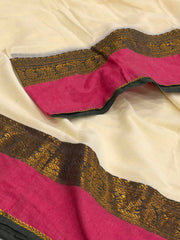 Off White Kadhi Cotton Saree