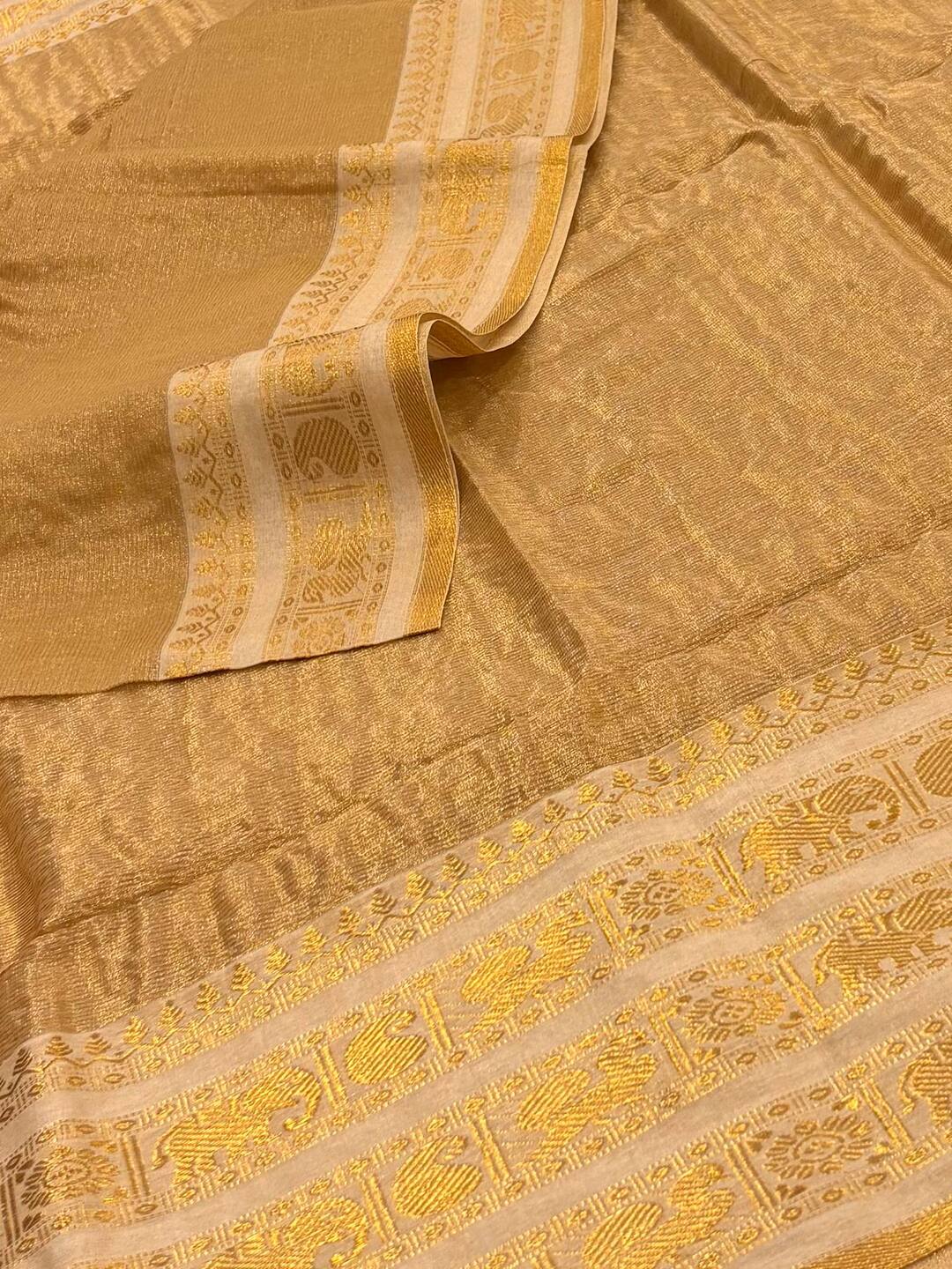 Champagne Kadhi Cotton Saree