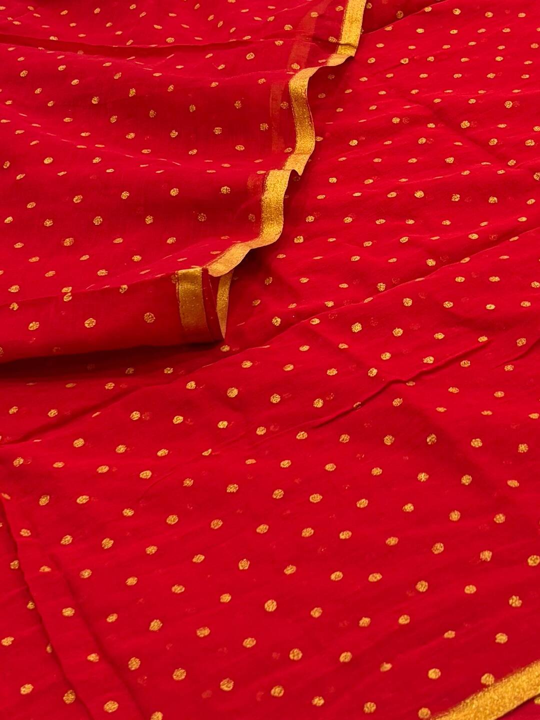 Chili Red  Kadhi Cotton Saree