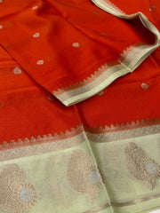 Orange Banaras Cotton Saree