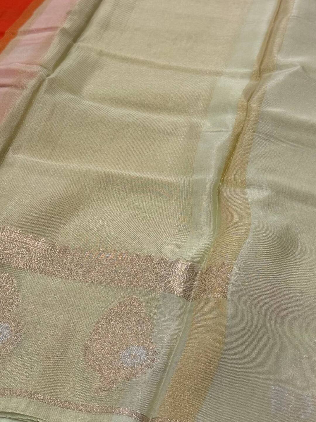 Orange Banaras Cotton Saree
