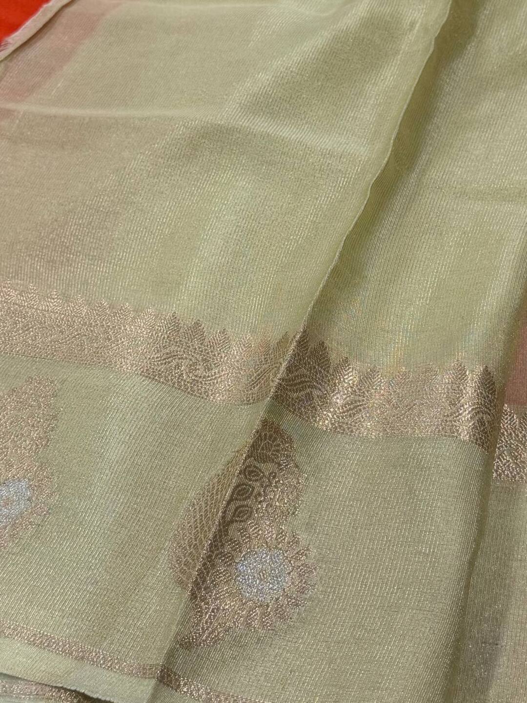 Orange Banaras Cotton Saree