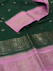 Emerald Green Banaras Cotton Saree