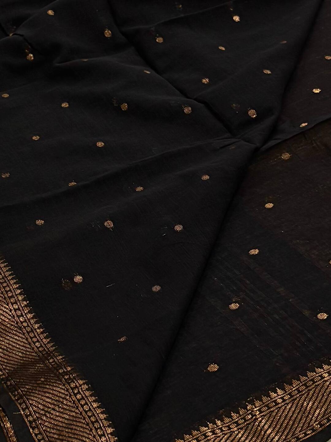 Black Kadhi Cotton Saree