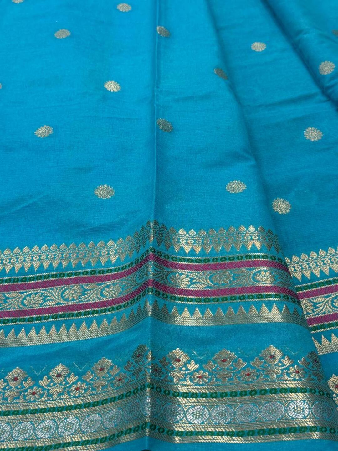 Navy Blue Banaras Cotton Silk Saree