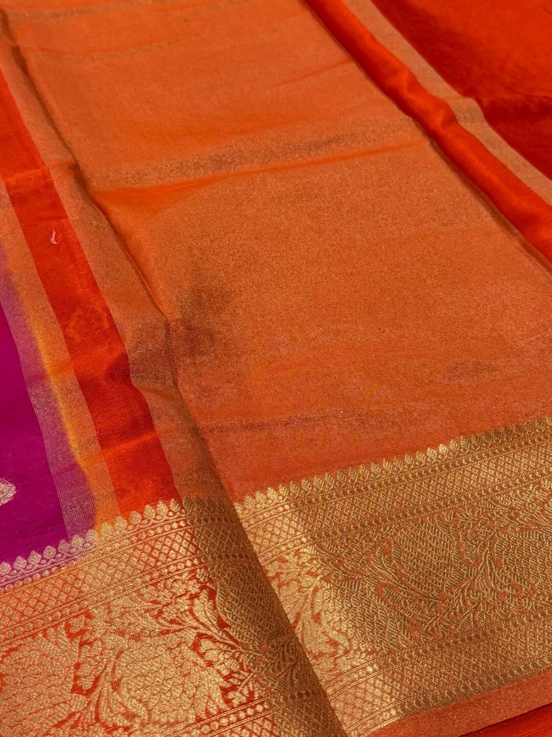 Hot Pink Banaras Cotton Silk Saree