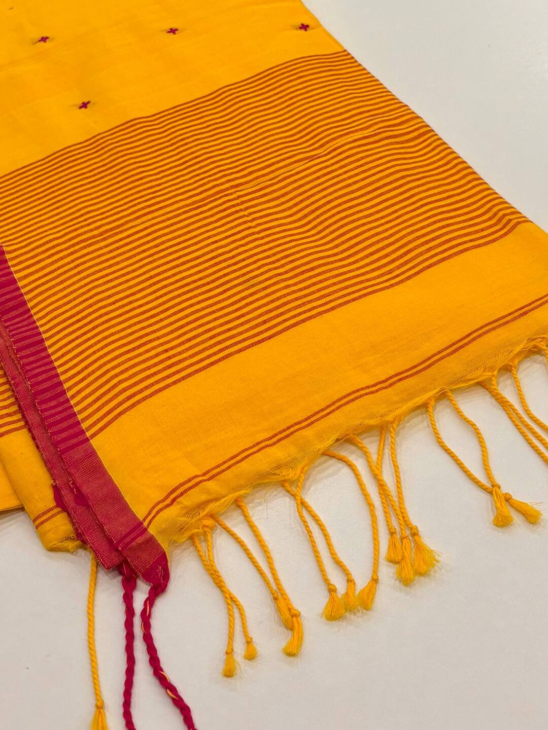 Yellow Kadhi Cotton Saree