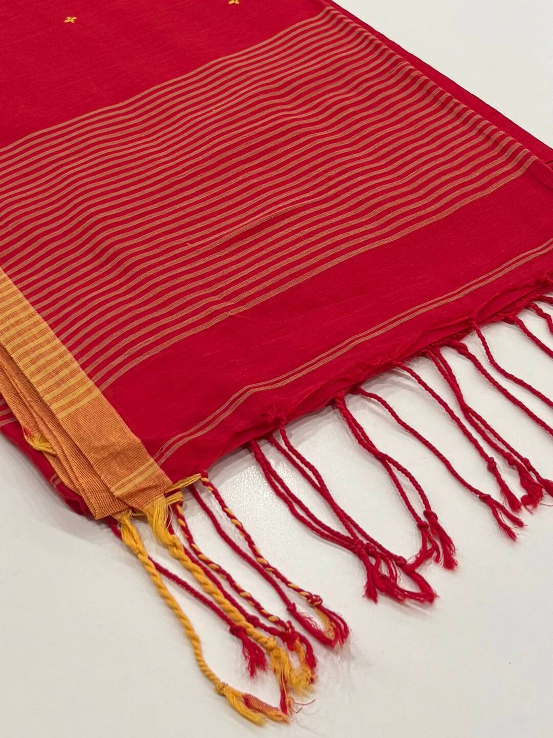 Chili Red Kadhi Cotton Saree