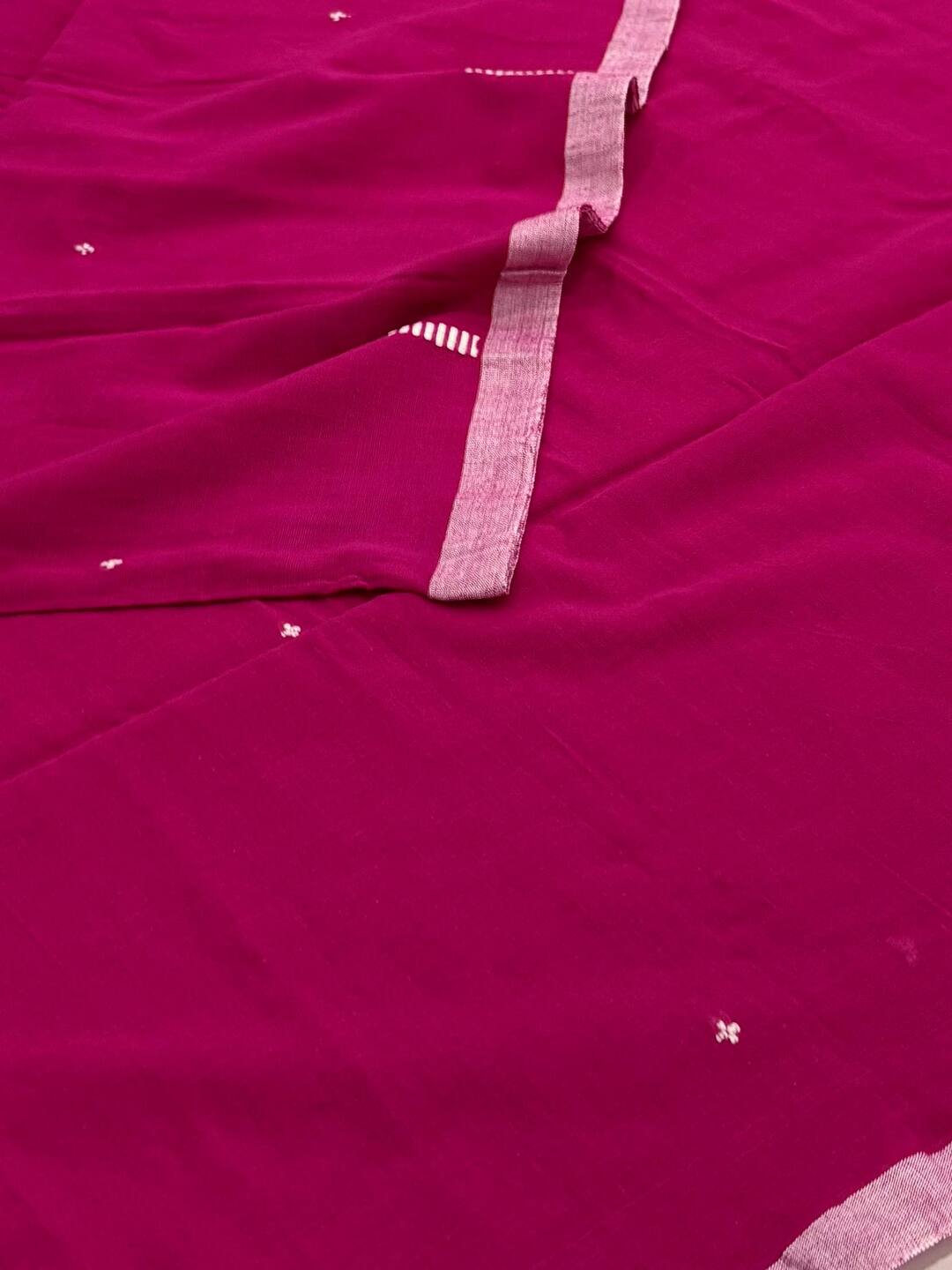 Magenta Pink Kadhi Cotton Saree
