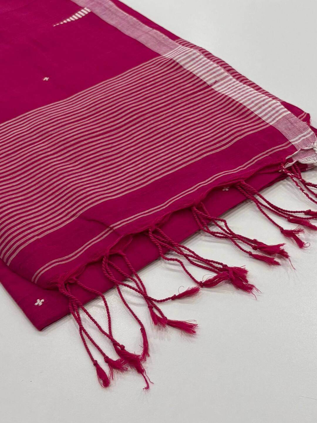 Magenta Pink Kadhi Cotton Saree