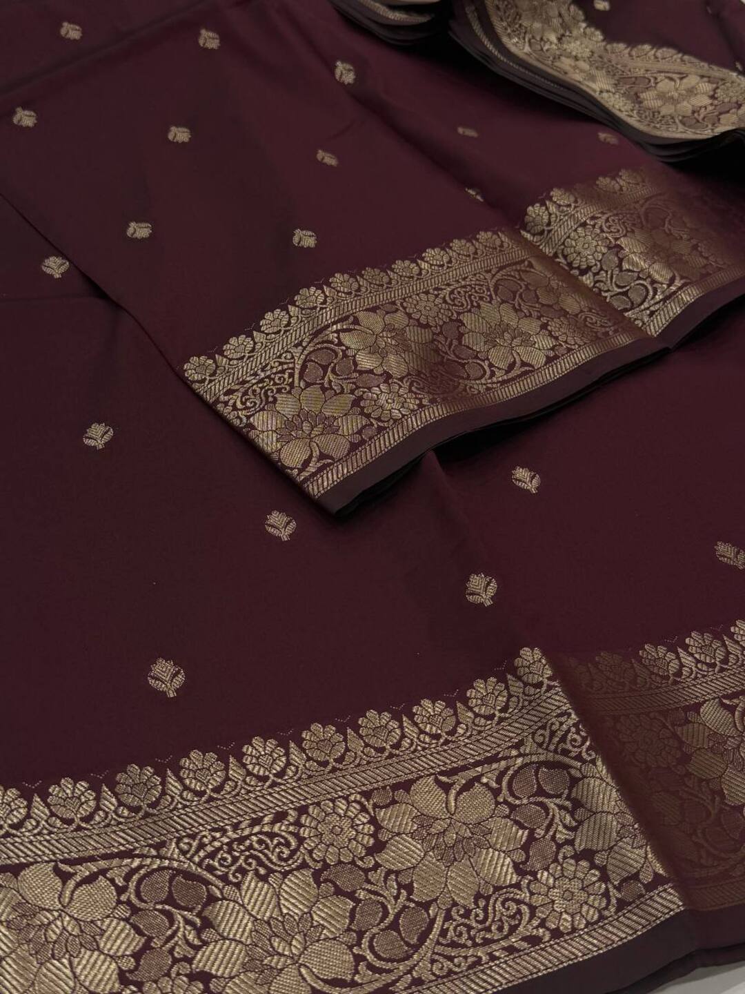 Maroon Cotton Silk Saree