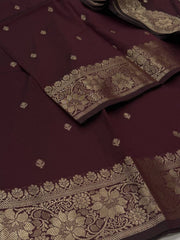 Maroon Cotton Silk Saree