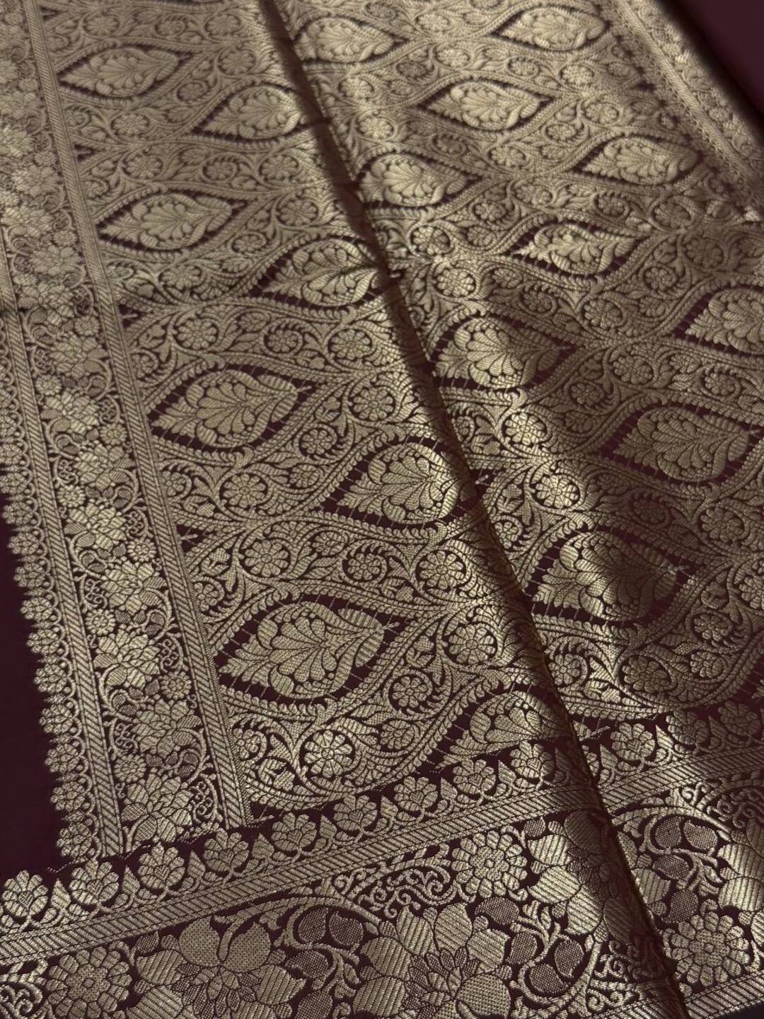 Maroon Cotton Silk Saree