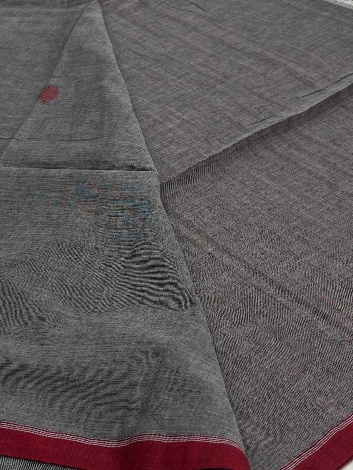 Gray Kadhi Cotton Saree
