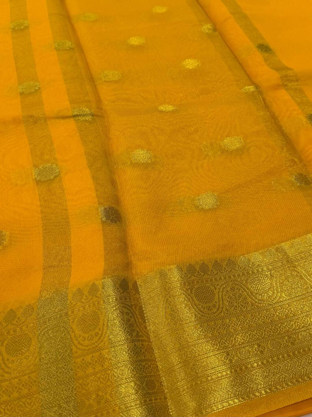 Yellow Cotton Saree