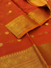 Orange Cotton Saree