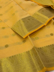 Pastel Yellow Cotton Saree
