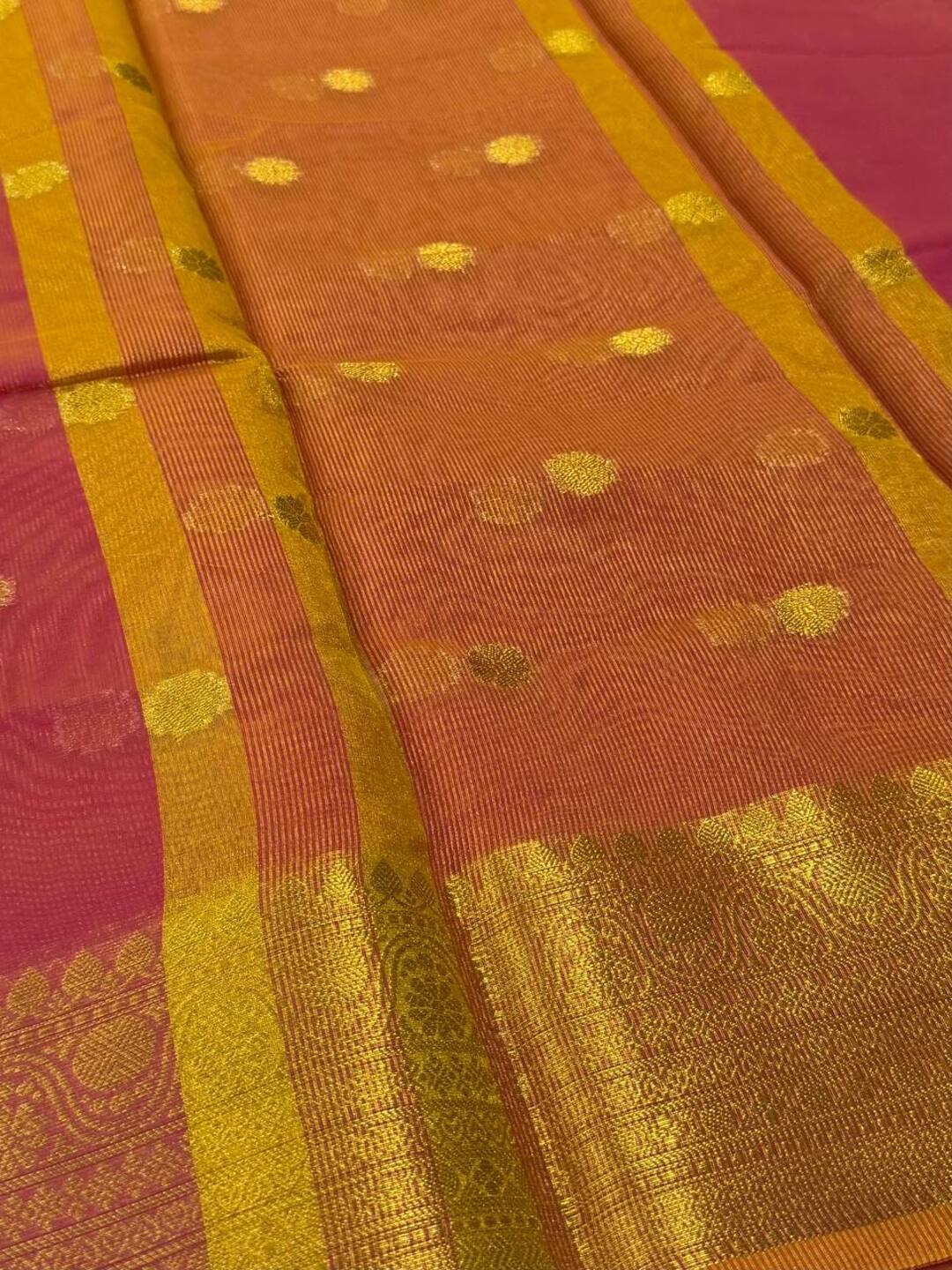 Pink Cotton Saree