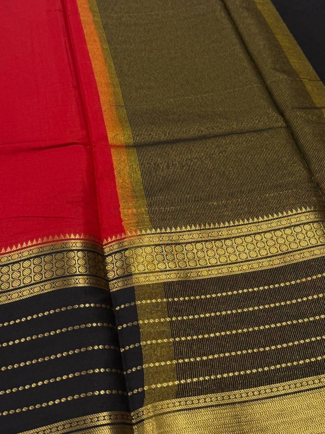 Chili Red Banaras Cotton Silk Saree