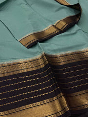 Baby Blue Banaras Cotton Silk Saree