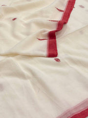 White Kadhi Cotton Saree