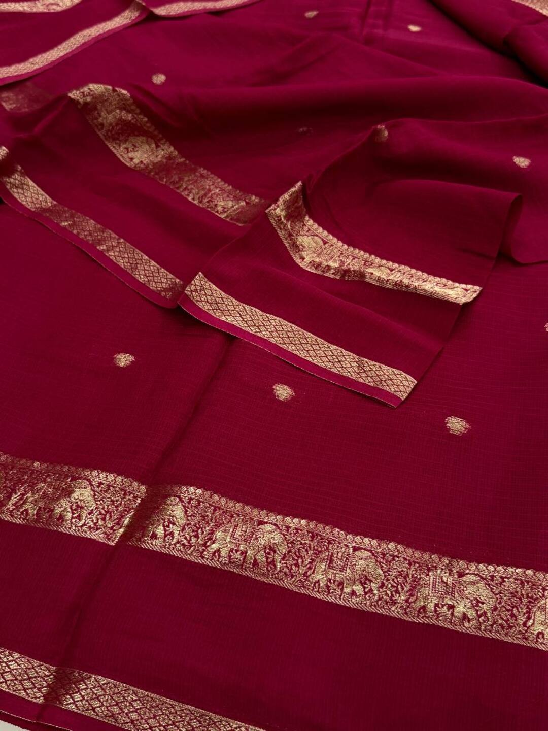 Burgundy Chiffon Saree