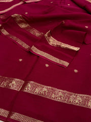 Burgundy Chiffon Saree