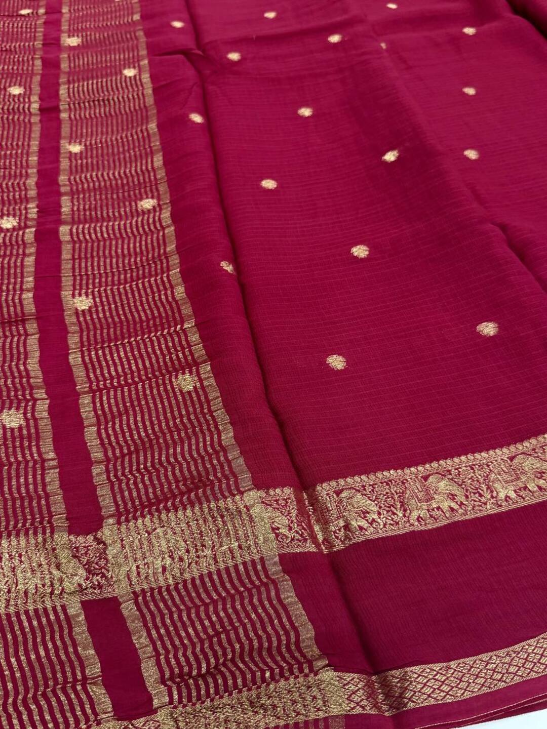Burgundy Chiffon Saree