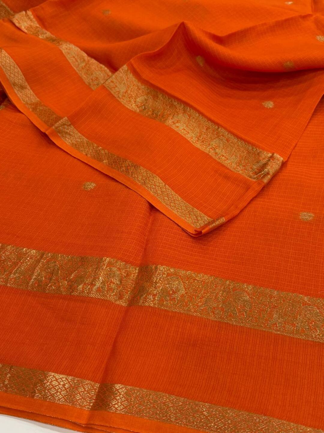 Orange Chiffon Saree
