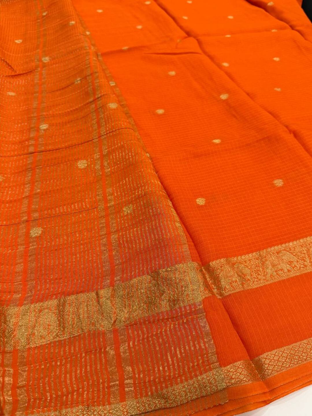 Orange Chiffon Saree