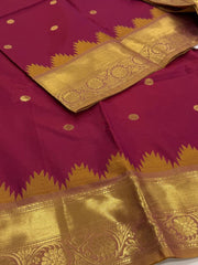 Hot Pink Banaras Cotton Silk Saree