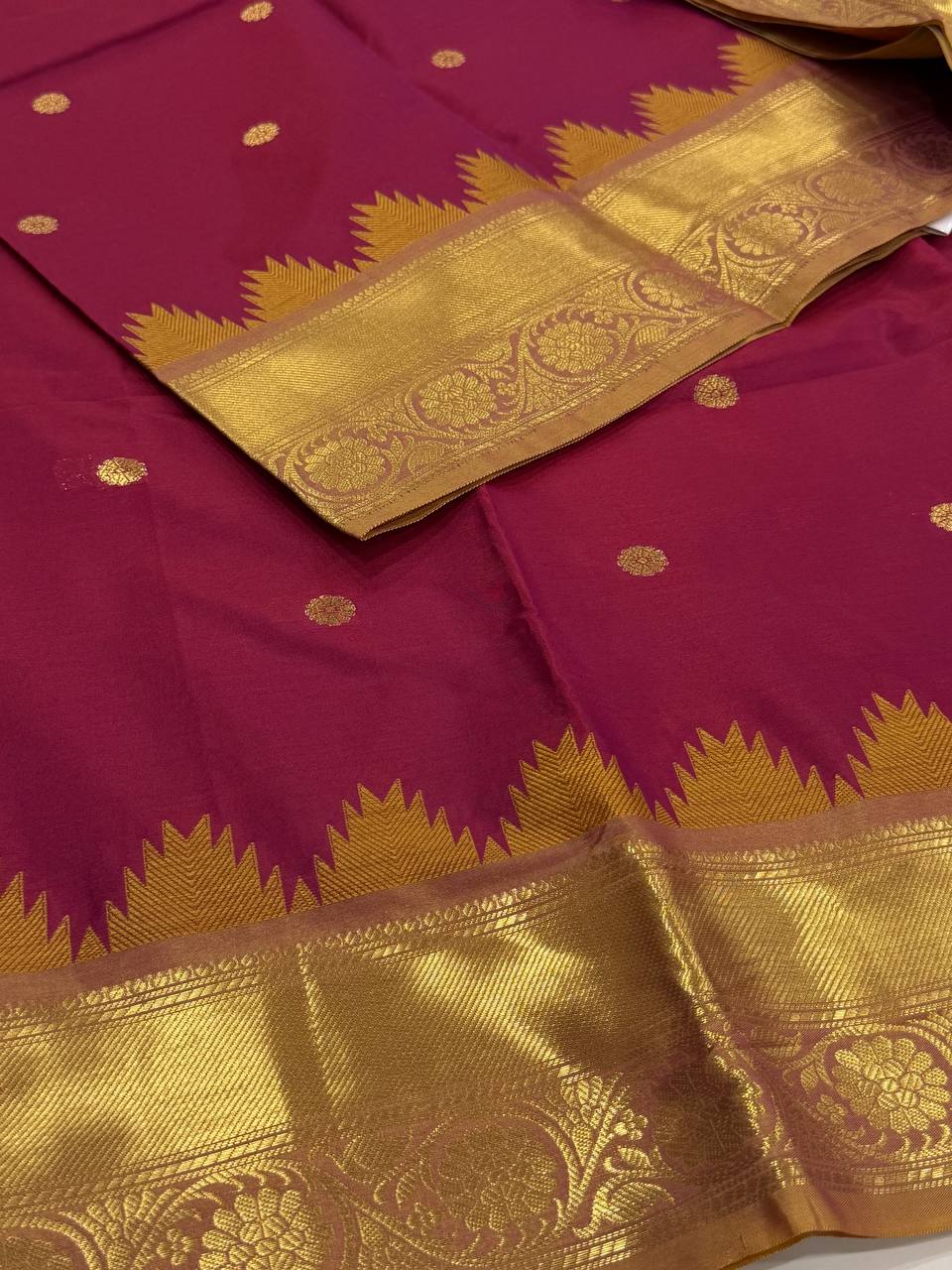 Hot Pink Banaras Cotton Silk Saree