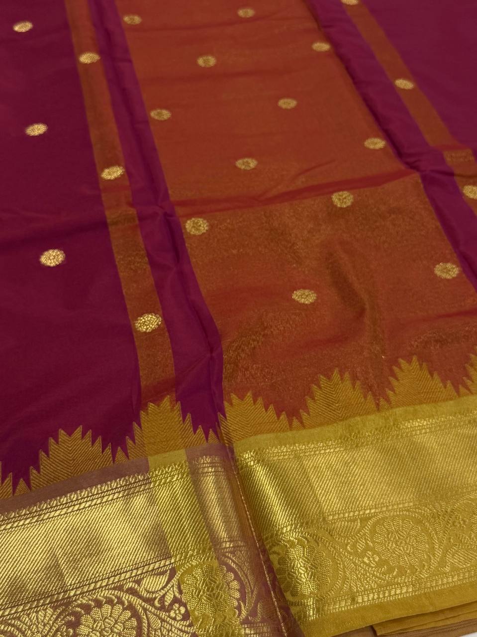 Hot Pink Banaras Cotton Silk Saree