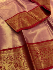 Pastel Pink Banaras Cotton Silk Saree