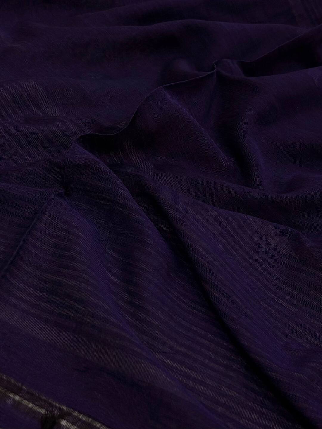 Navy Blue Kadhi Cotton Saree