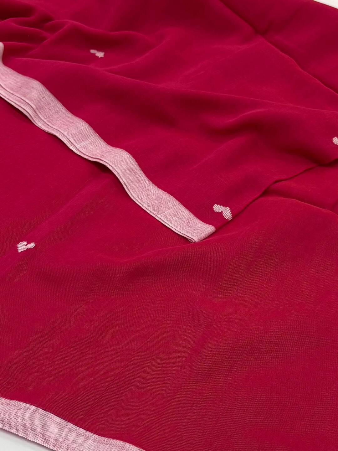 Hot Pink Kadhi Cotton Saree