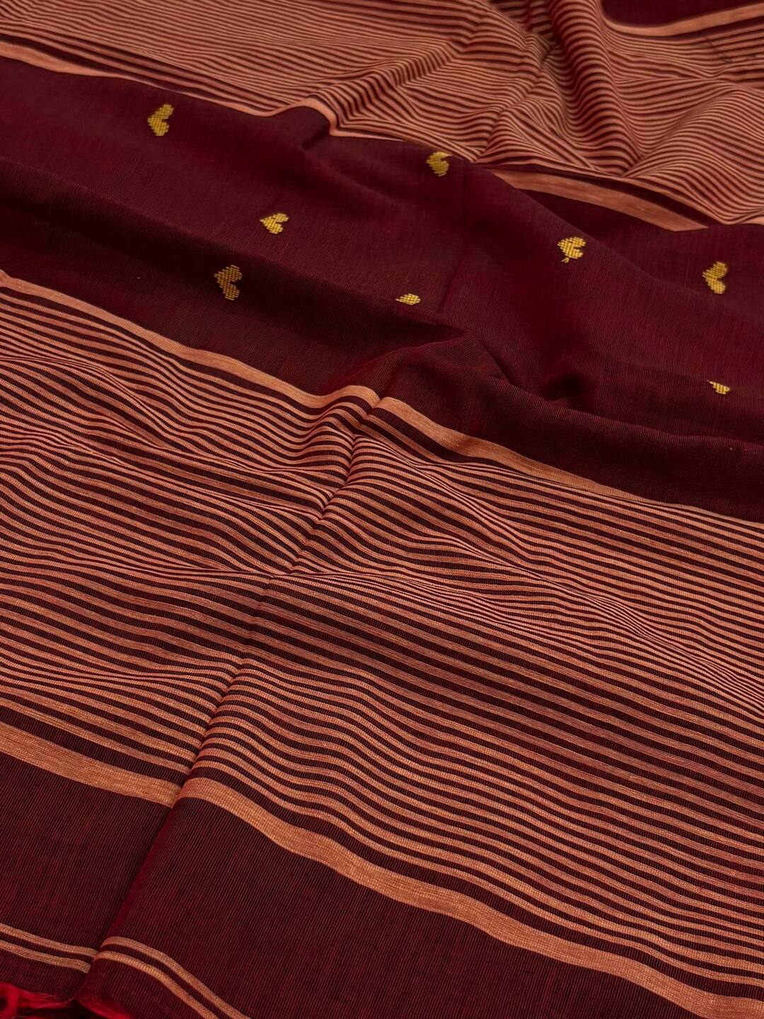 Maroon Kadhi Cotton Saree