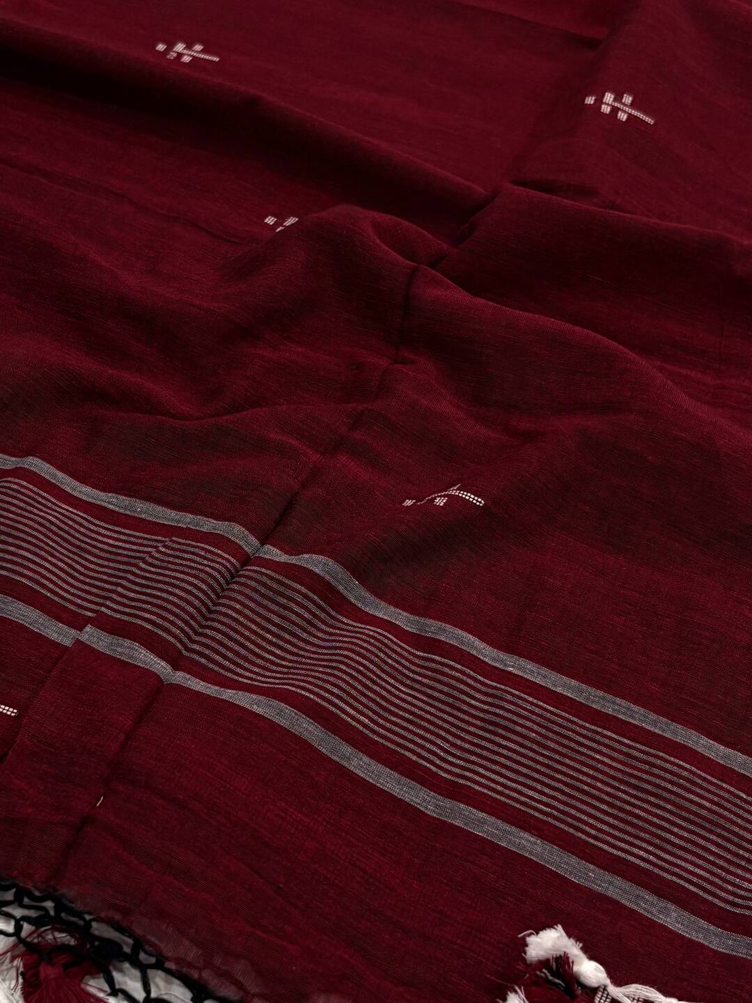 Maroon Kadhi Cotton Saree