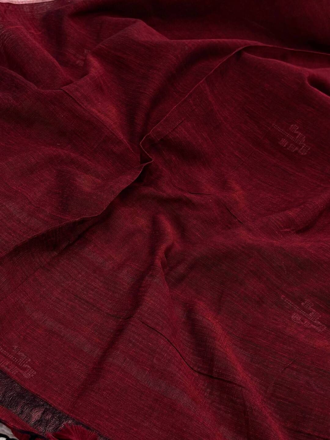 Maroon Kadhi Cotton Saree