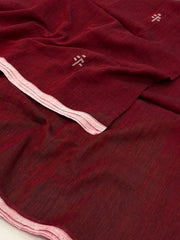 Maroon Kadhi Cotton Saree