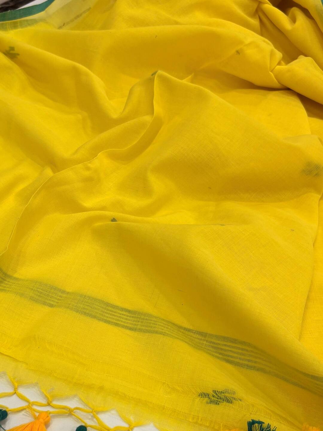 Pastel Yellow Kadhi Cotton Saree