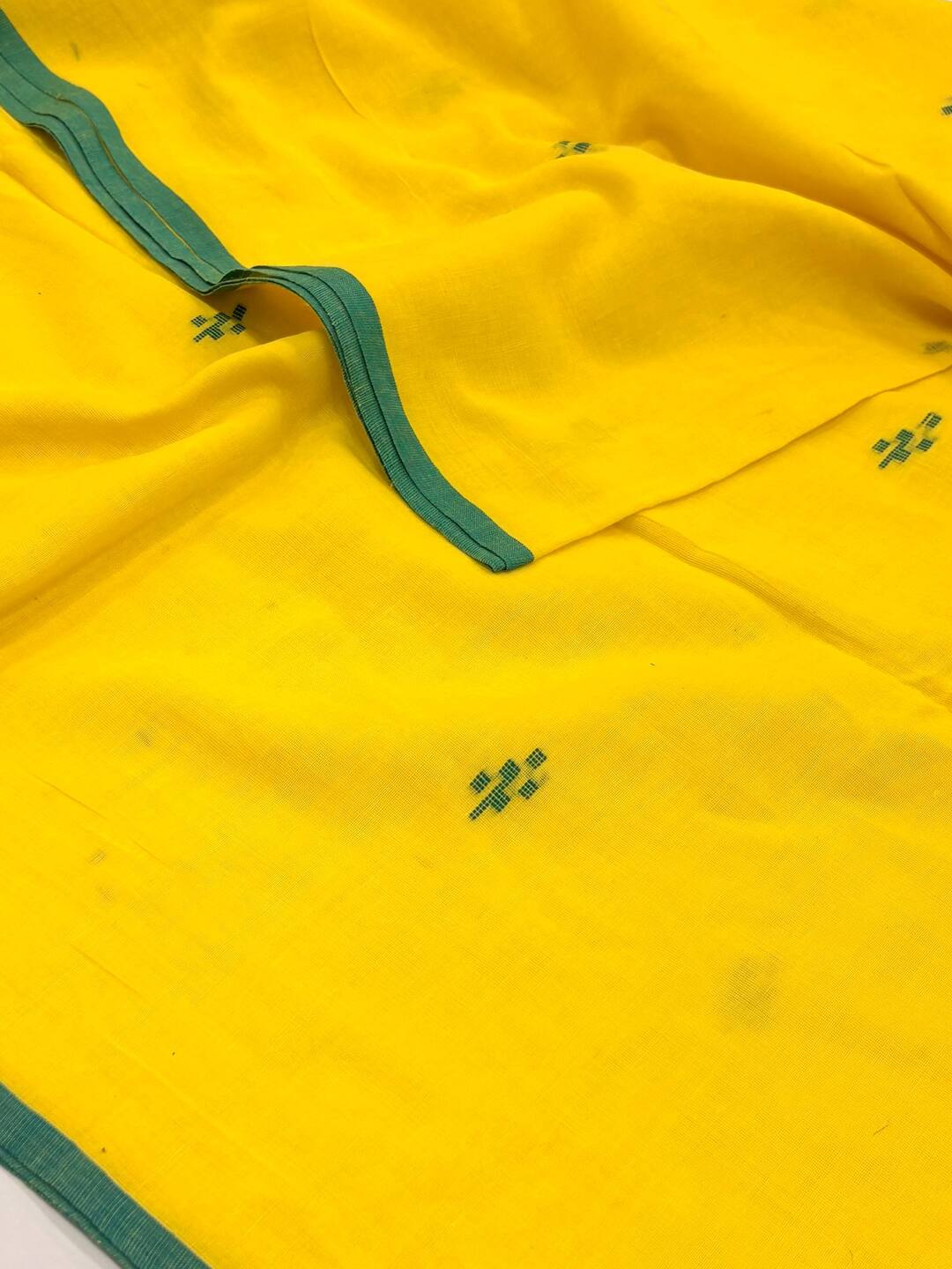 Pastel Yellow Kadhi Cotton Saree