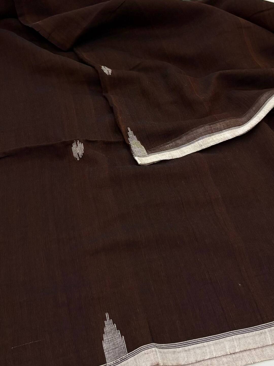 Dark Brown Kadhi Cotton Saree