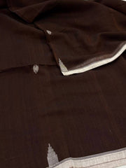 Dark Brown Kadhi Cotton Saree