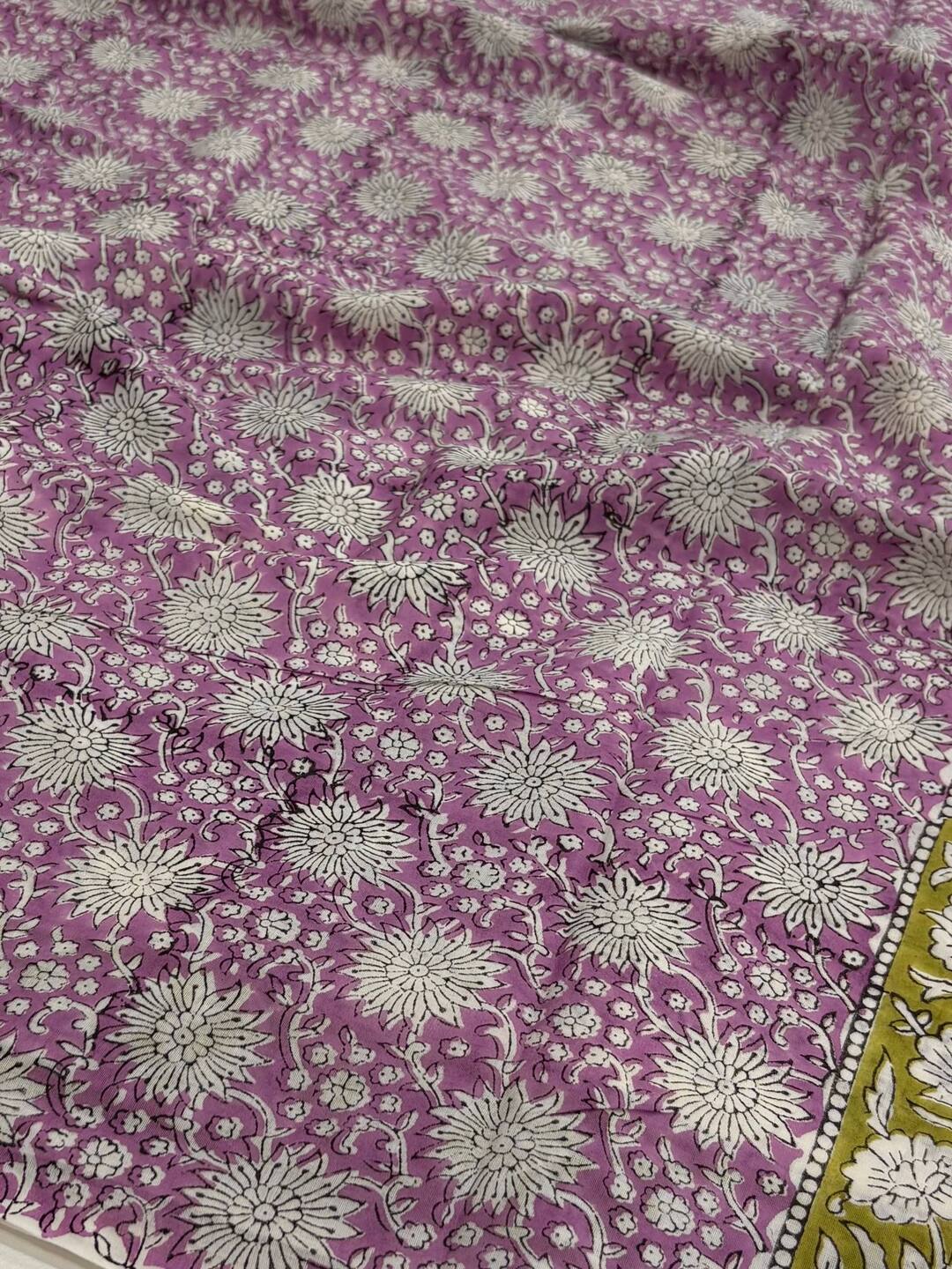 Off White Printed Soft Cotton Saree