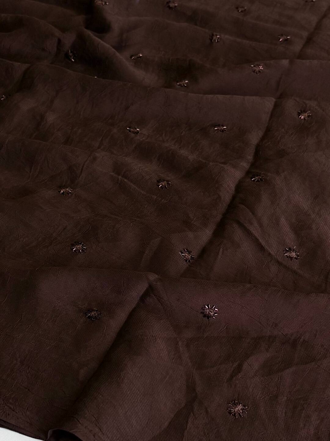 Dark Brown Chiffon Saree