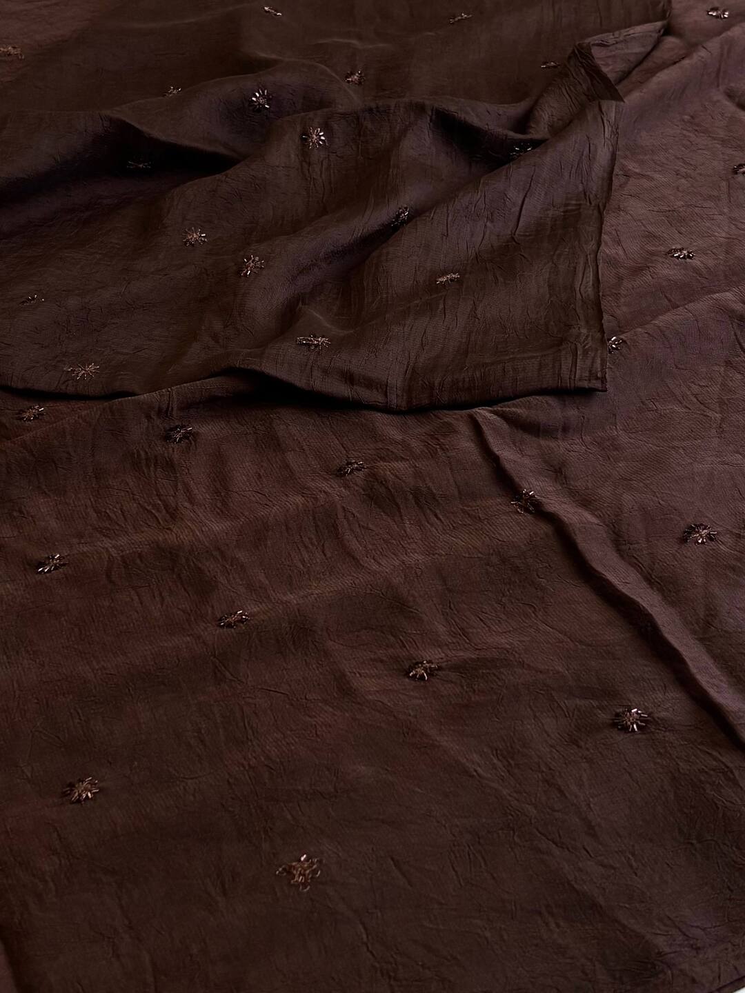 Dark Brown Chiffon Saree